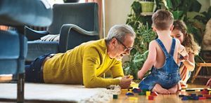 parent playing with children
