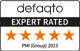 5 star rated defaqto logo PMI group