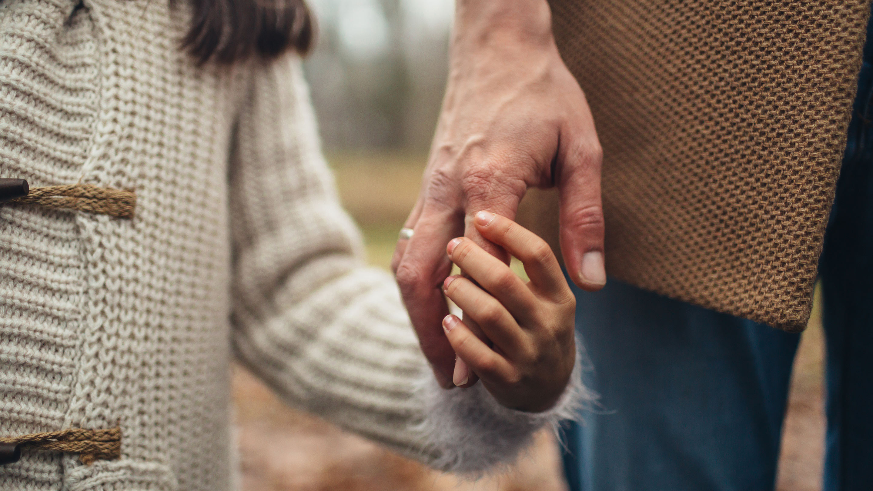 Father and child holding hands