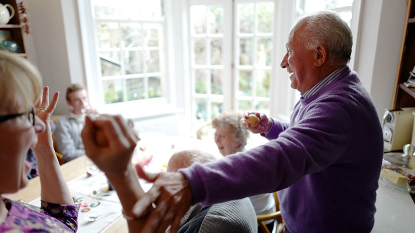 Man with family and friends