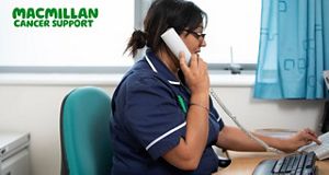 Macmillan nurse on phone