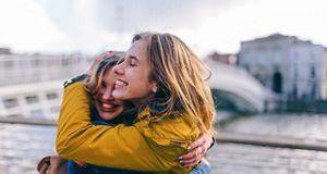 Couple hugging