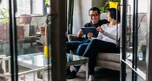 Couple on ipad