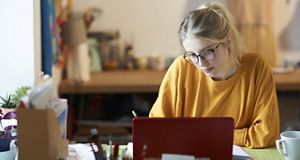 Lady working on tablet