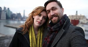 Couple smiling