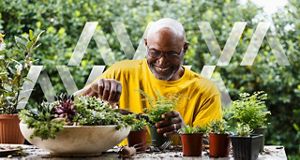 Man gardening
