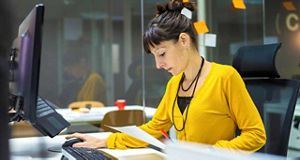 Woman using a computer