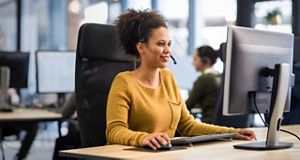 Woman using a computer