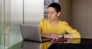 Woman using a laptop