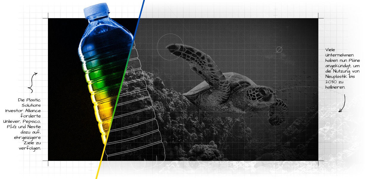 plastic bottle in the sea