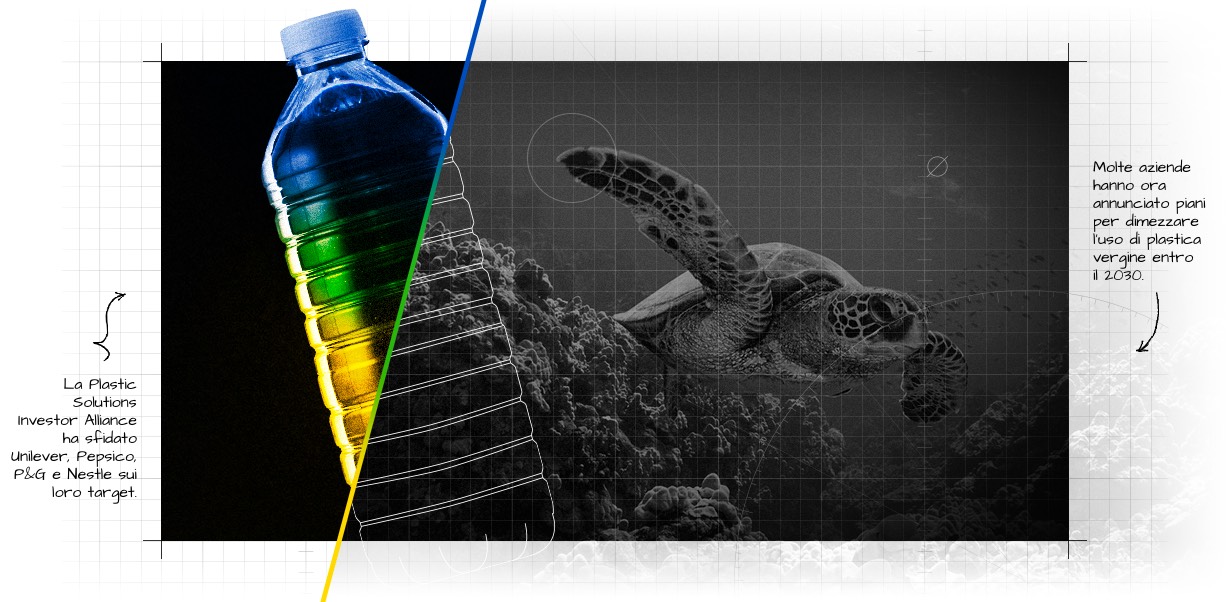 plastic bottle in the sea