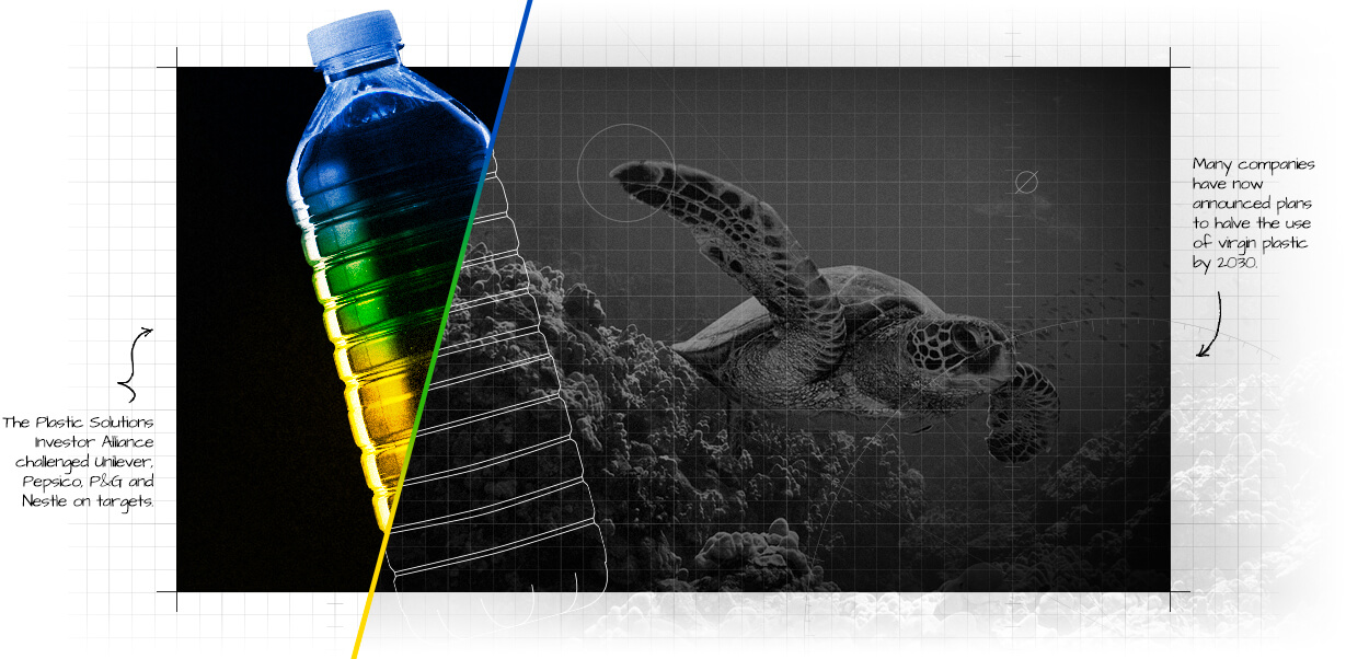 plastic bottle in the sea
