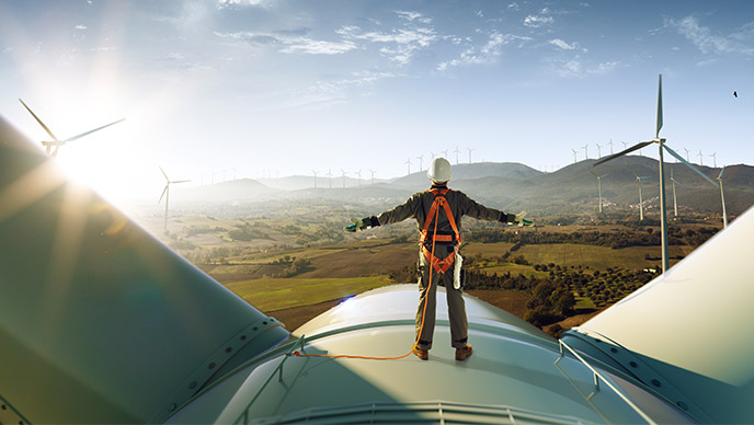 engineer on solar windfarm