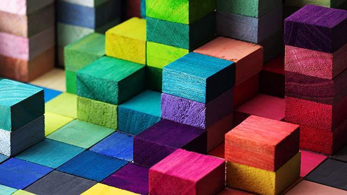 selection of colourful blocks