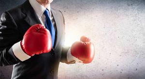 suit and boxing gloves