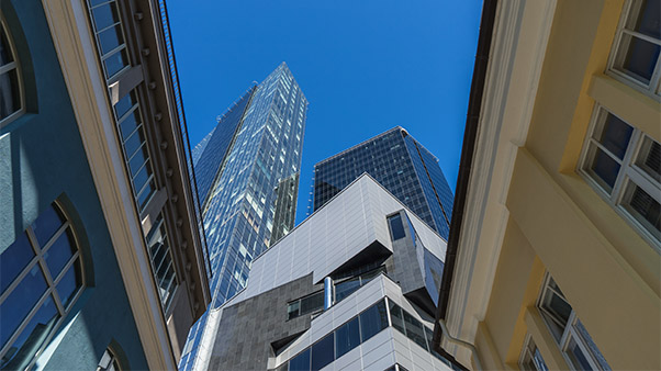upward view of buildings