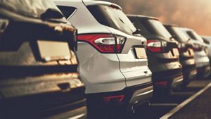 Row of parked cars