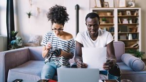 Couple looking after their finances