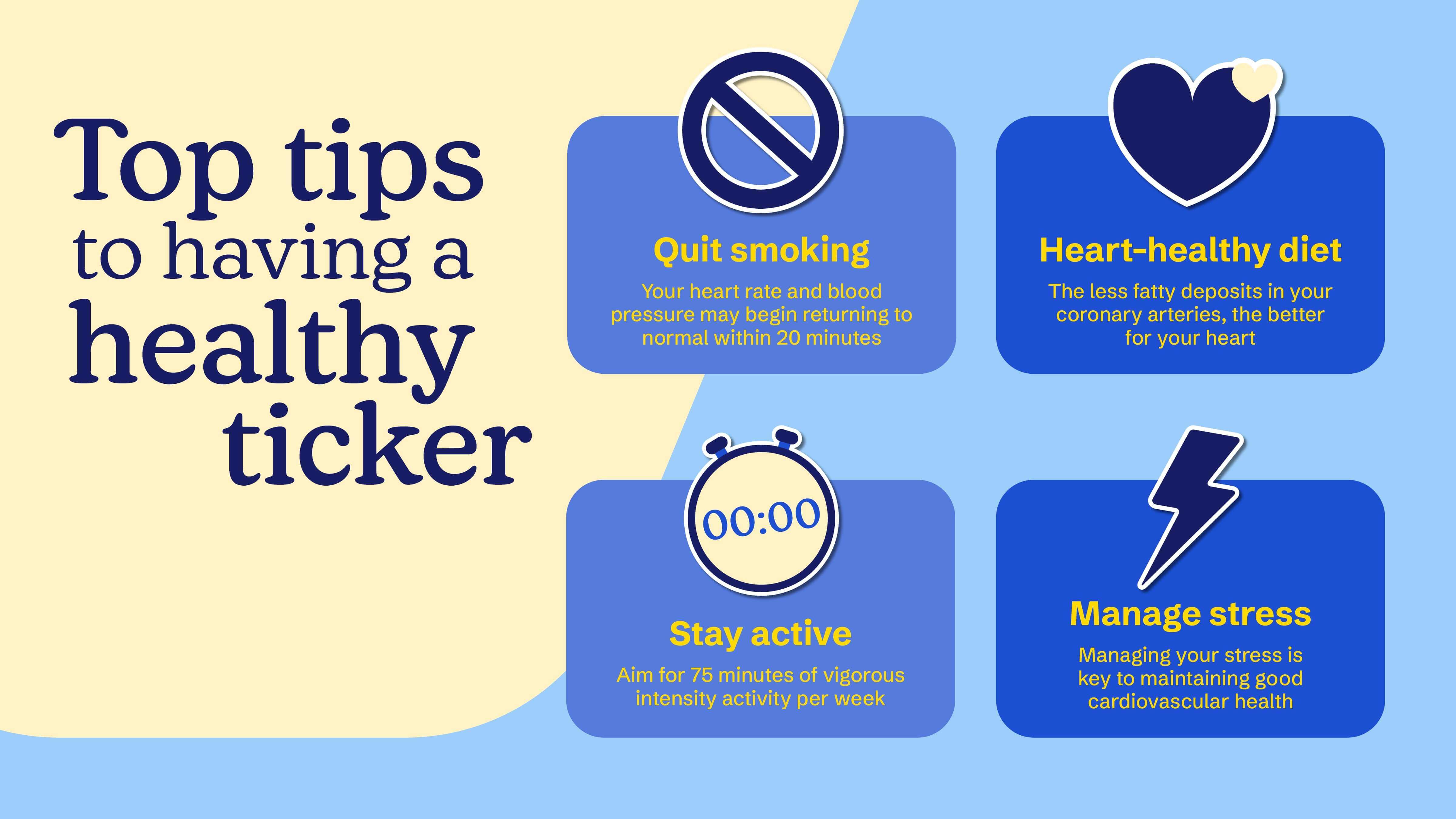 Image showing top tips for having a healthy heart