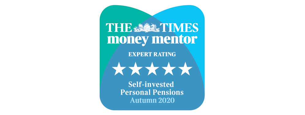 The Times money mentor - expert rating - 5 Star - Self-invested Personal Pensions - Autumn 2020