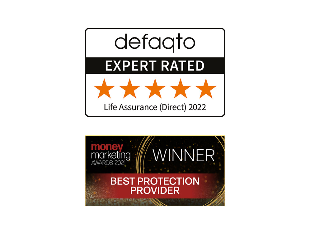 Defaqto logo and Money Marketing Awards 'Best Protection Provider' logo