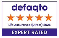 Defaqto 5 star rated Life Assurance (Direct) logo