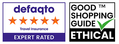 Defaqto five star rated award and Good shopping ethical guide award