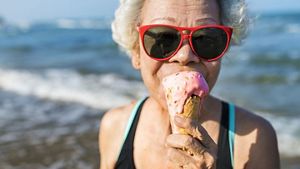 woman with ice cream