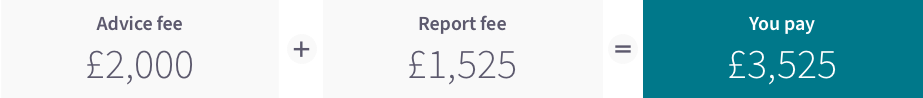 advice fee (£2,000) Report fee (£1,525) You pay (£3,525)