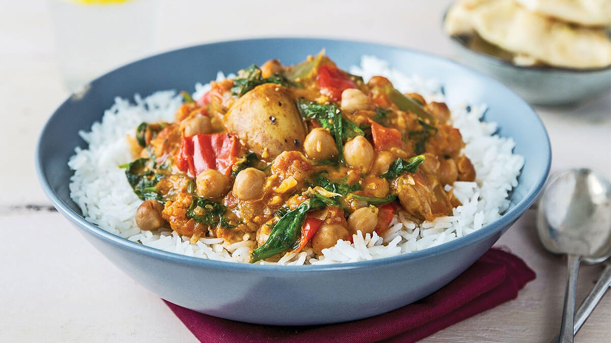 Curried vegetable and chickpea stew