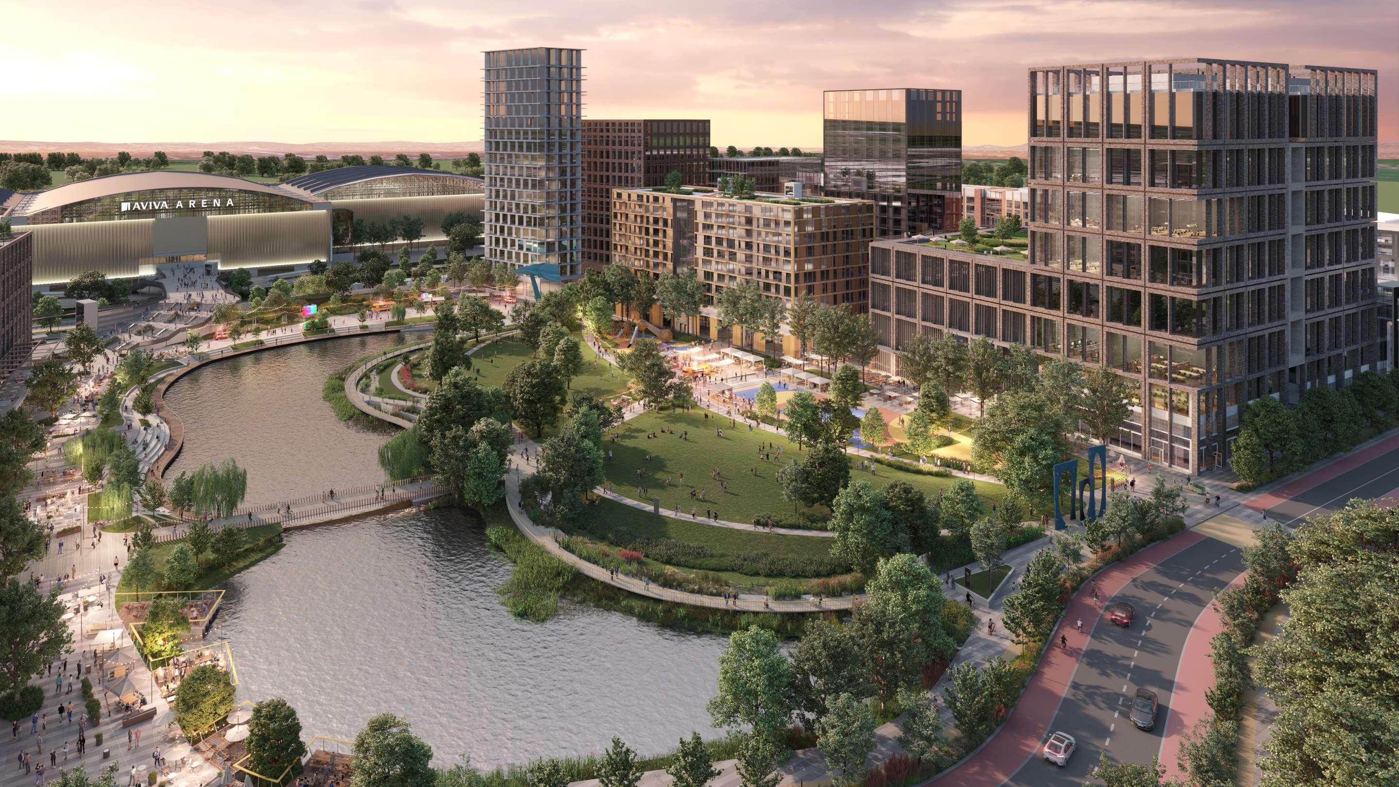 Illustration of the Aviva Arena surroundings