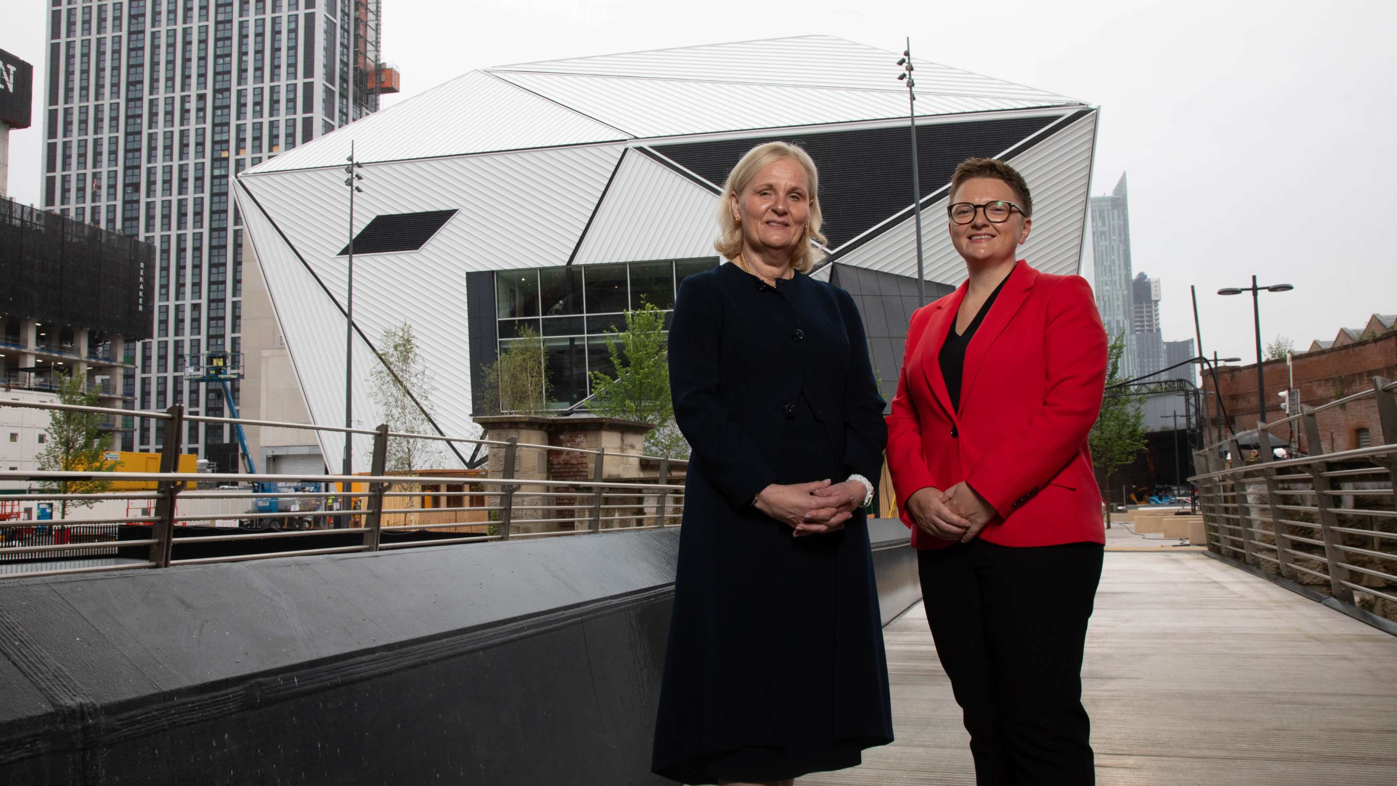 Amanda Blanc, Aviva Group CEO, with Bev Craig, Leader, Manchester City Council