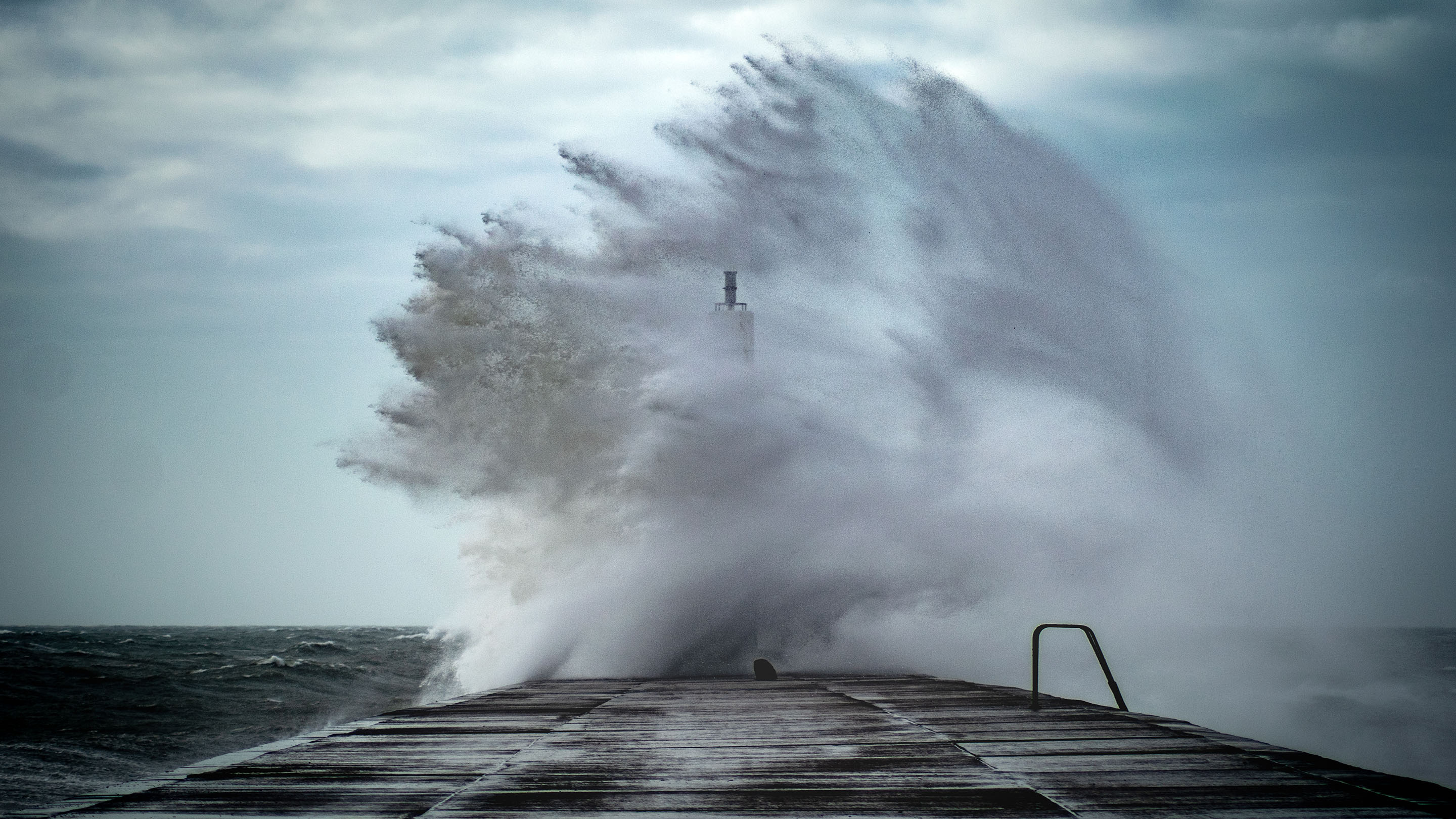 Strong winds create big waves that batter sea front during the Storm season