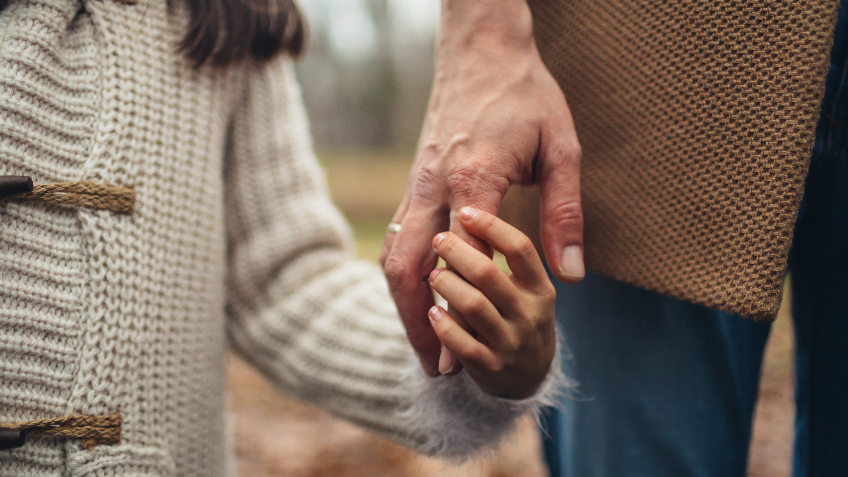 Father holding childs hand
