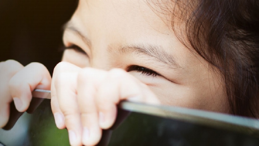 Close up image of a girl's eyes.