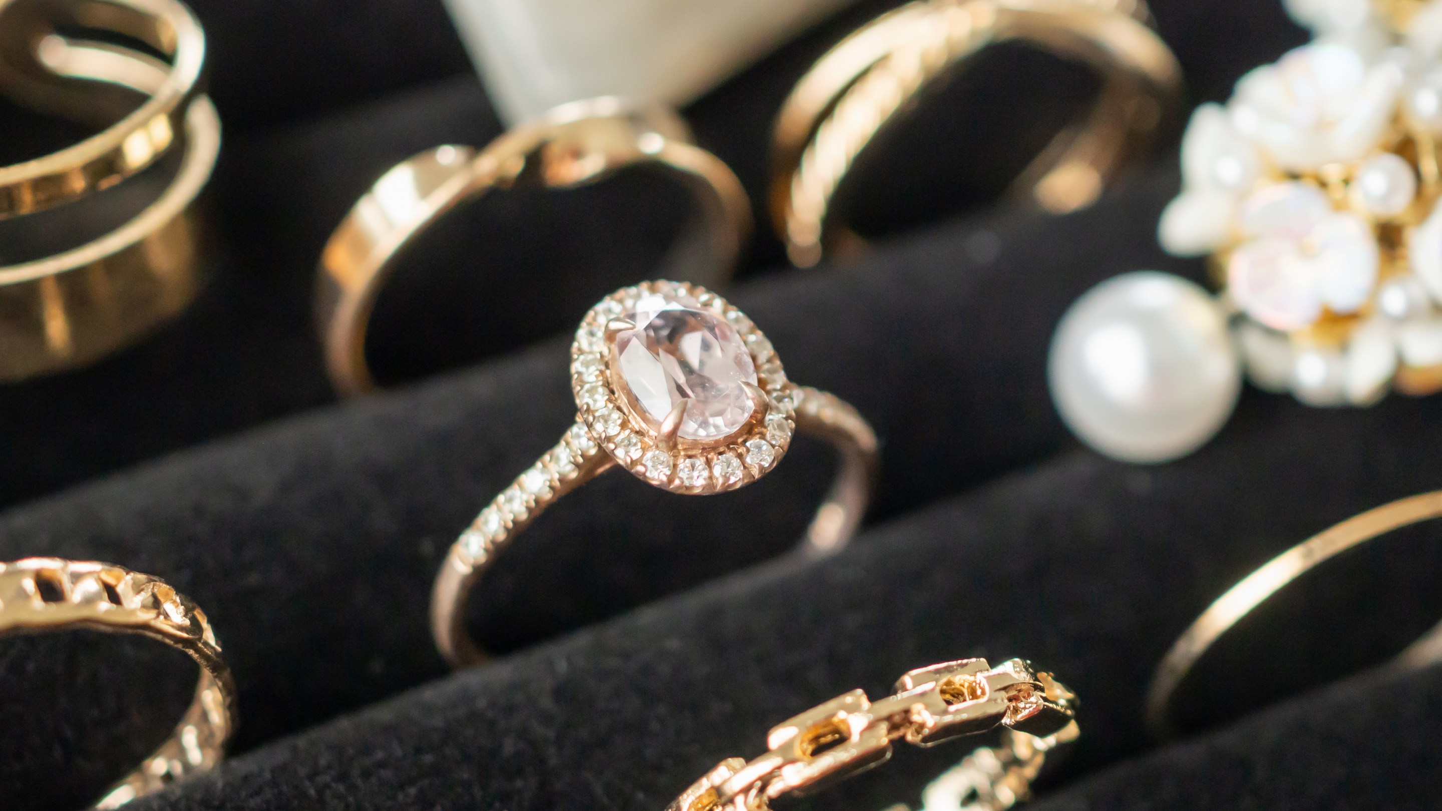 Gold rings in ring box