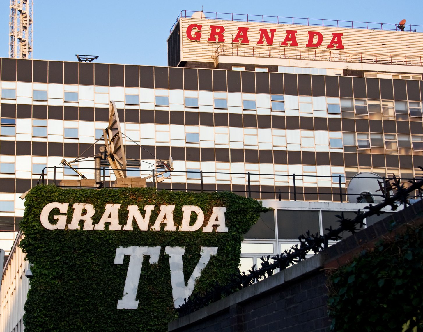 Image of the Granada TV studios with the Granada sign