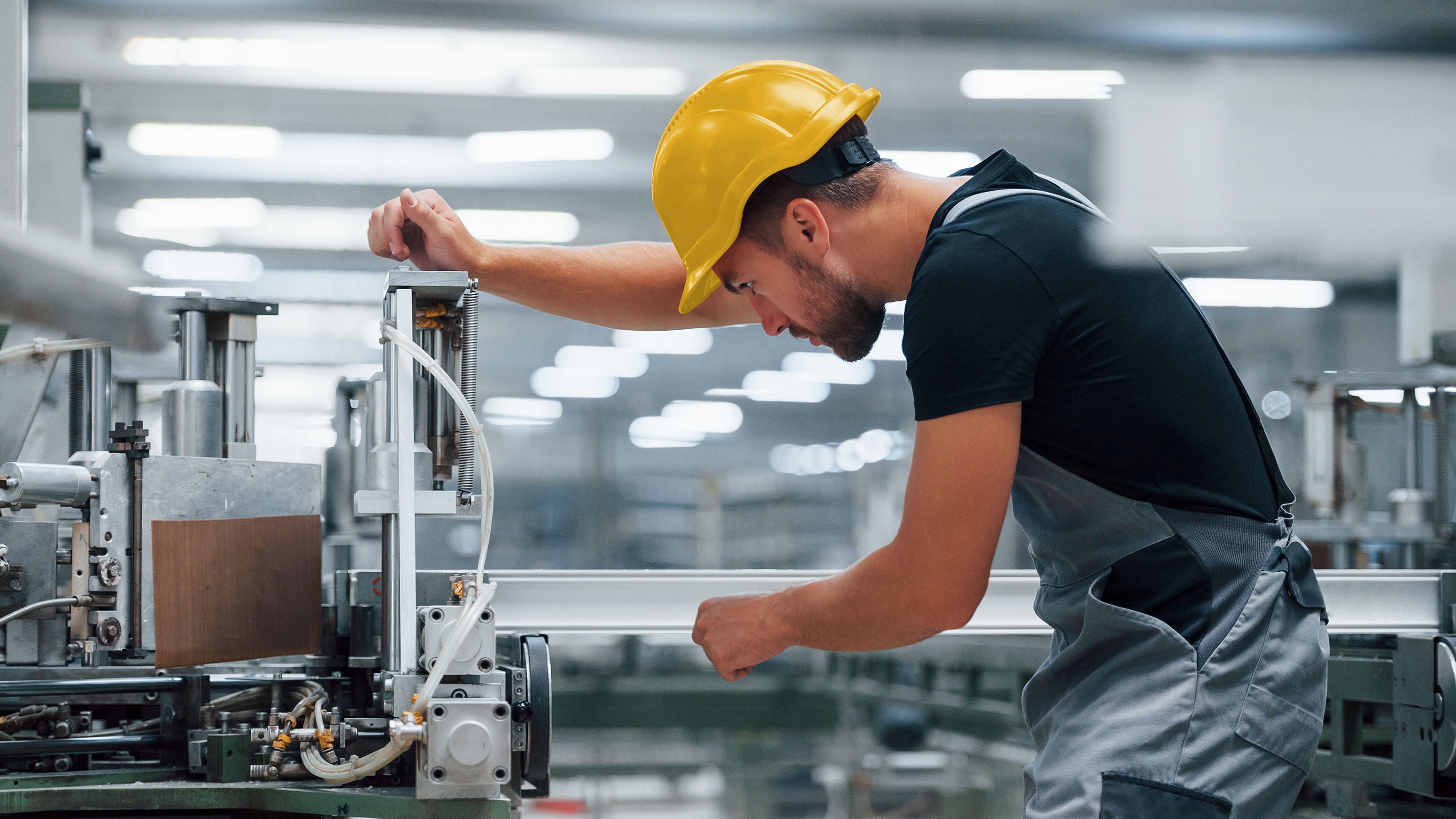 Industrial worker inside a factory