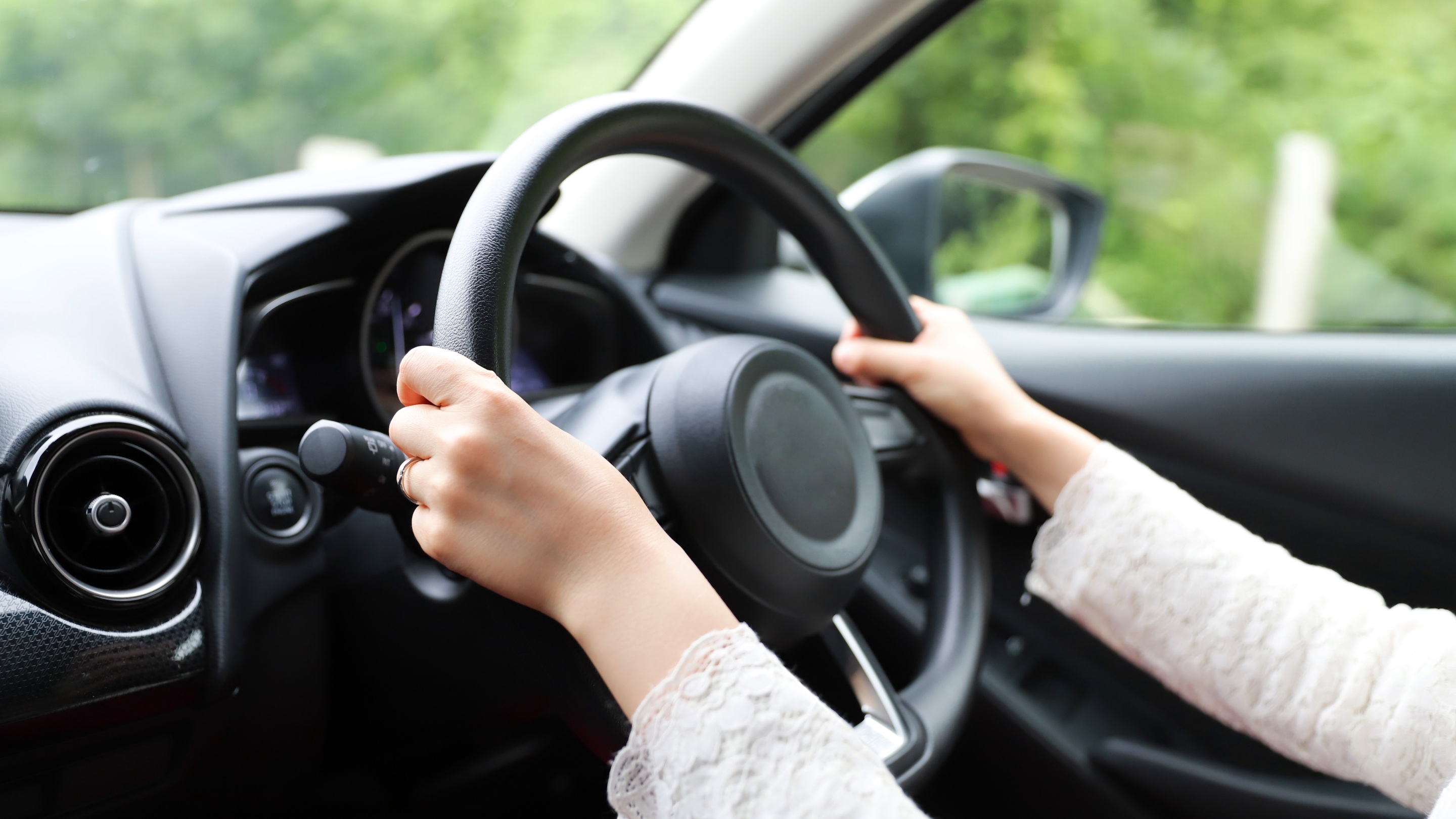 Woman driving a car