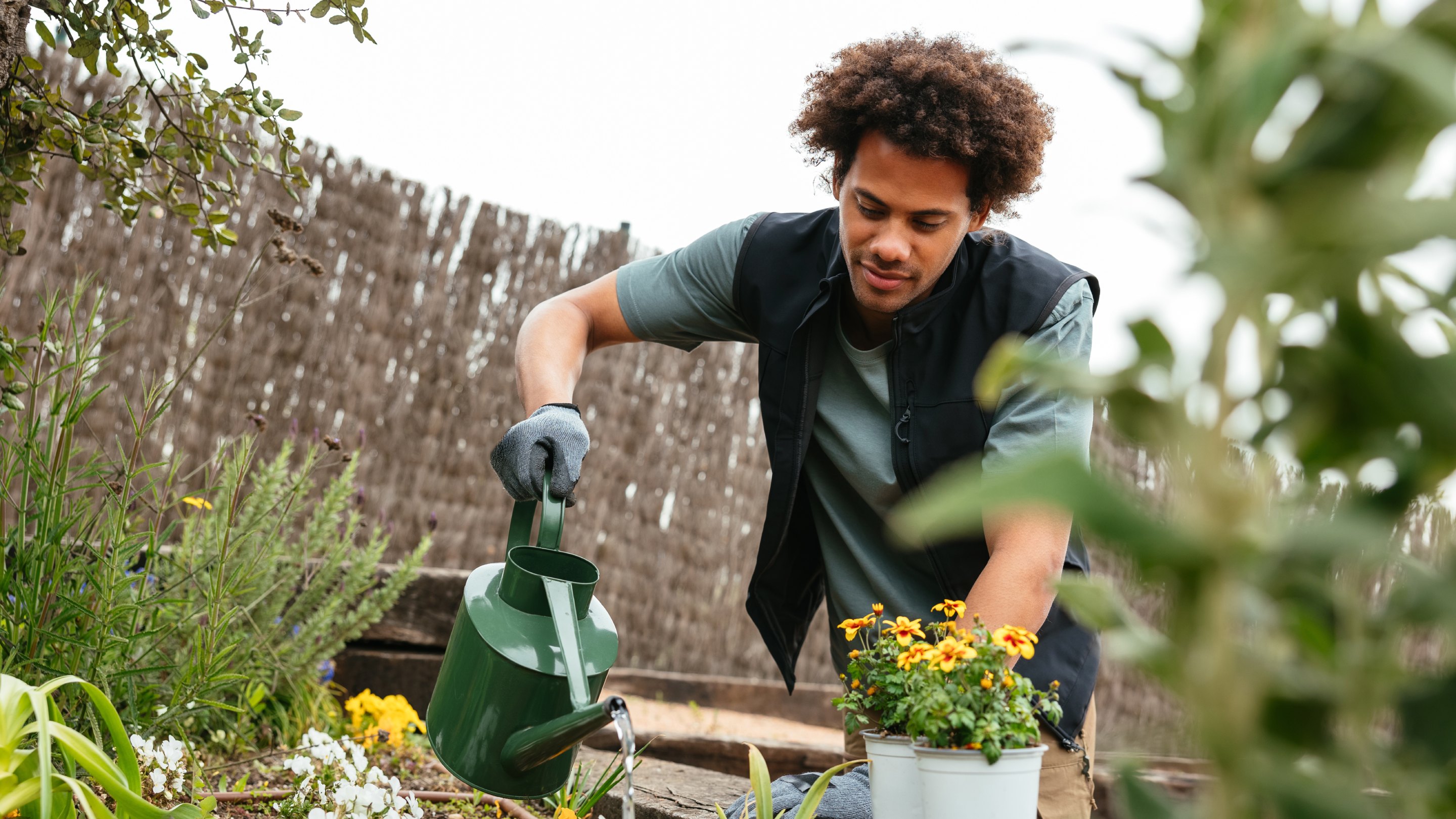 Young male gardener