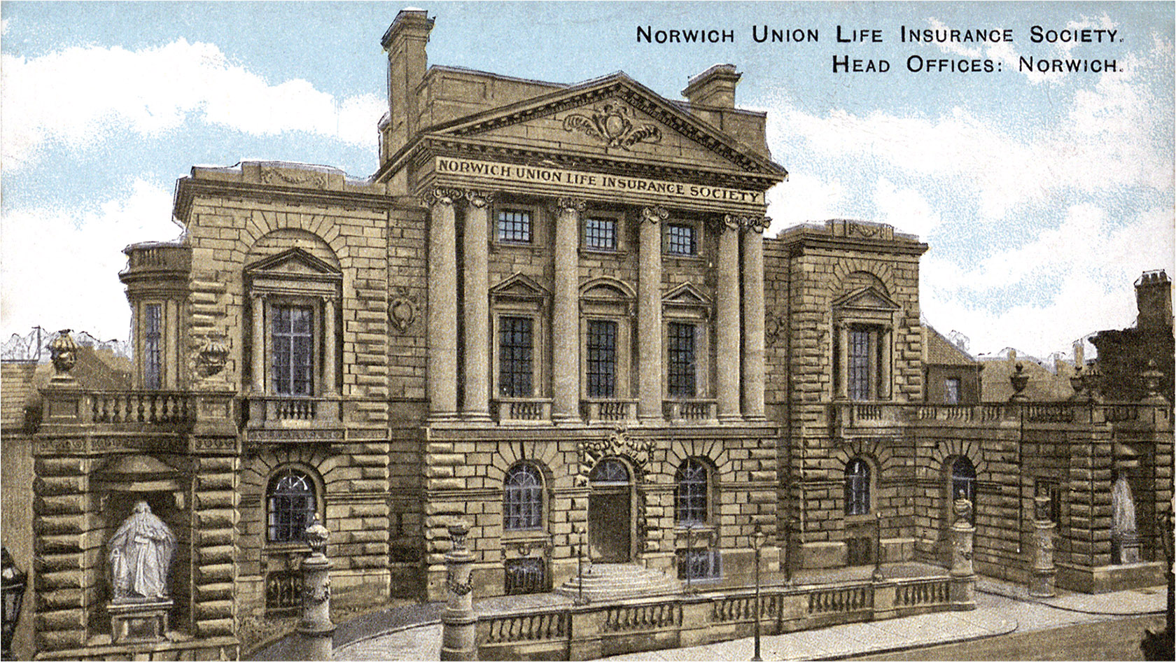 Norwich Union postcard featuring Surrey House, c. 1915