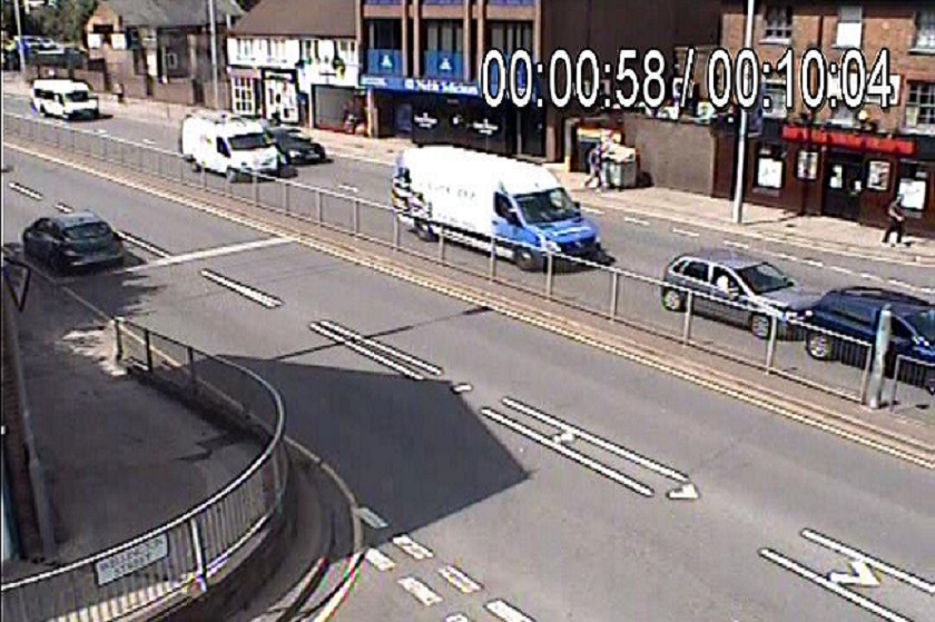 Screenshot from CCTV footage showing the collision caused by Mr Ahmed