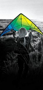 Girl holding a kite