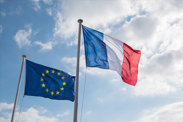 european and french flags