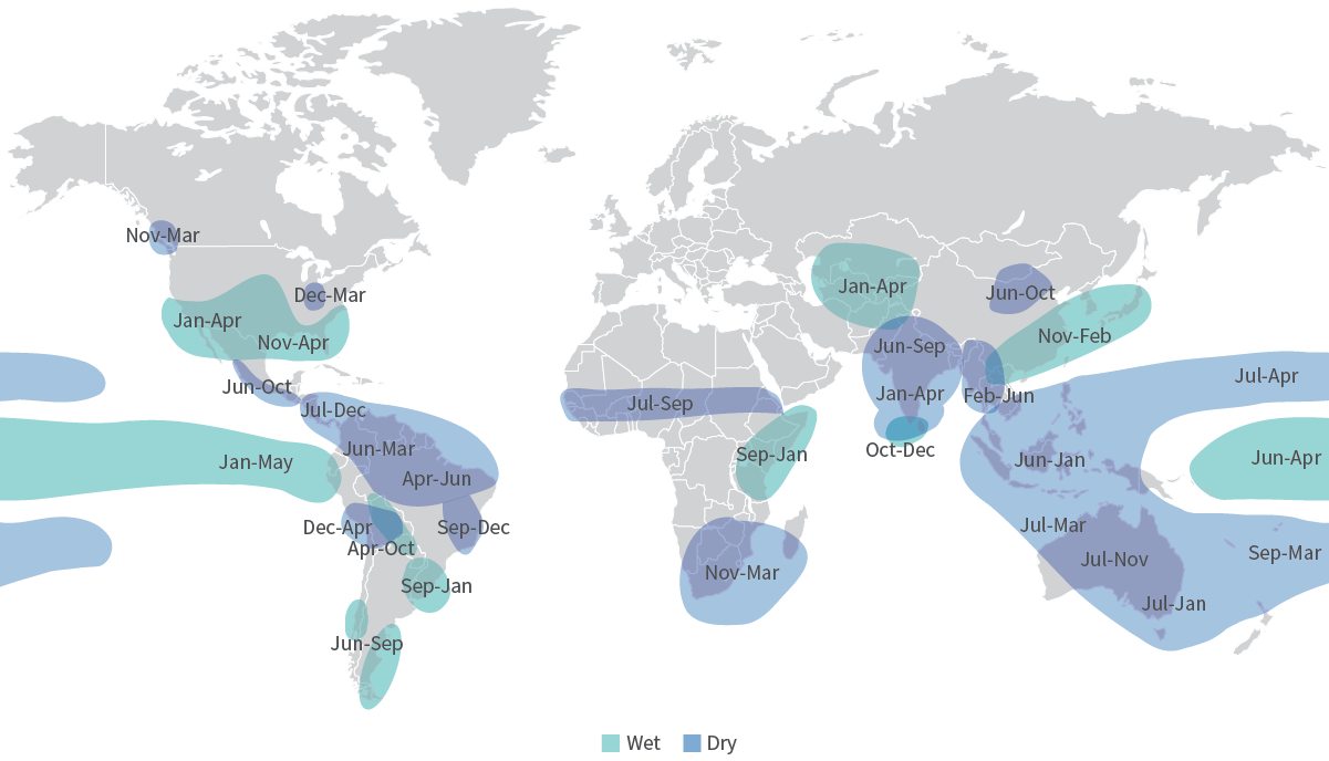Typical El Niño rainfall patterns