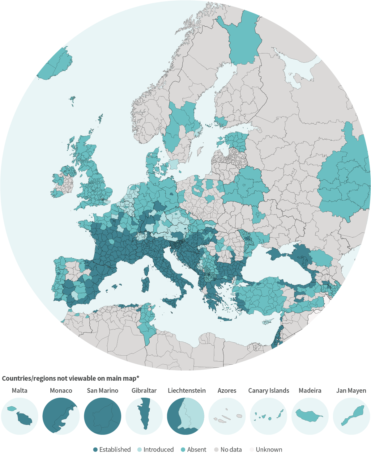 The Asian tiger mosquito in Europe today