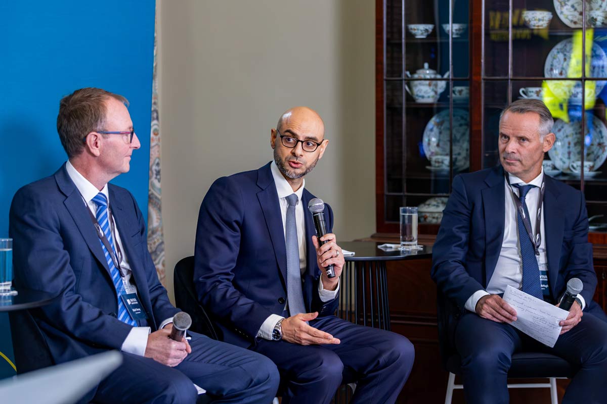 Aviva Investors’ Mark Versey, Mirza Baig and Danny McHugh taking part in a panel discussion.