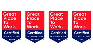 Great place to work certification for November 2024 - November 2025 for the UK, Canada, Ireland and Luxembourg