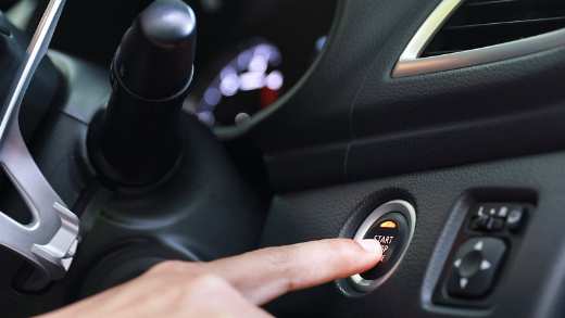 Starting a car ignition by pressing a button