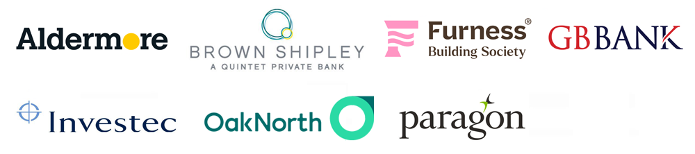 Aldermore; Brown Shipley; Furness Building Society; GB Bank; Investec; OakNorth; Paragon (our banking partner company logos)